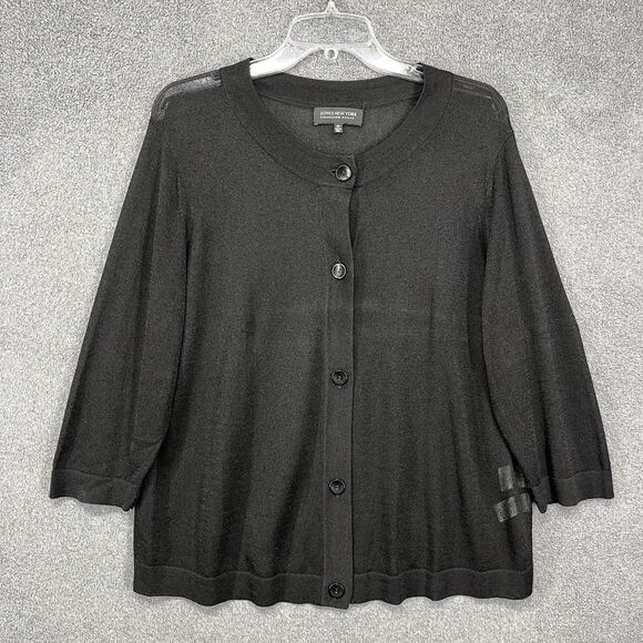 Jones New York Cardigan Sweater Womens 2X Button Front Knit Classic Layering - Picture 1 of 16